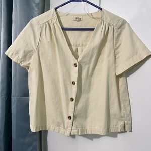 a.n.a Light Beige Button-Down Women's Shirt